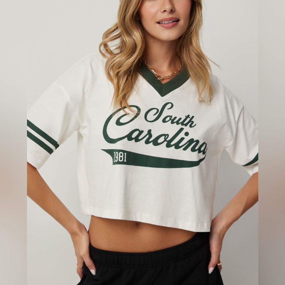 Ardene White and Green South Carolina Tee